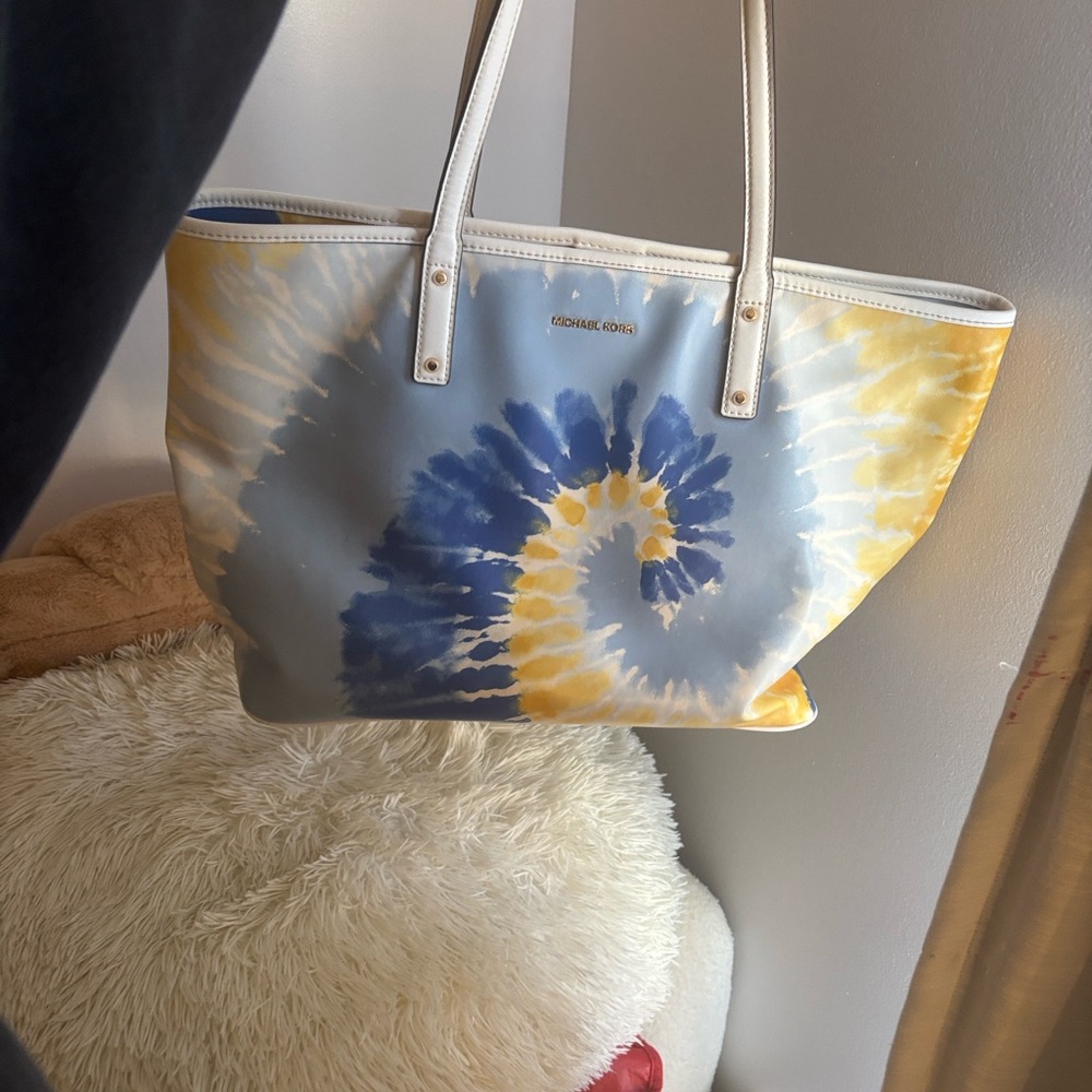 Michael Kors Spiral Tie-Dye Tote - Blue and Yellow